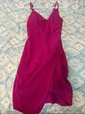 Emerald Sundae Fuchsia Spaghetti-Strap Midi Dress